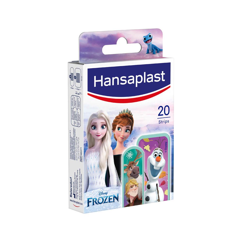 Boîte de pansements Hansaplast. Personnages Frozen. 20 pansements.