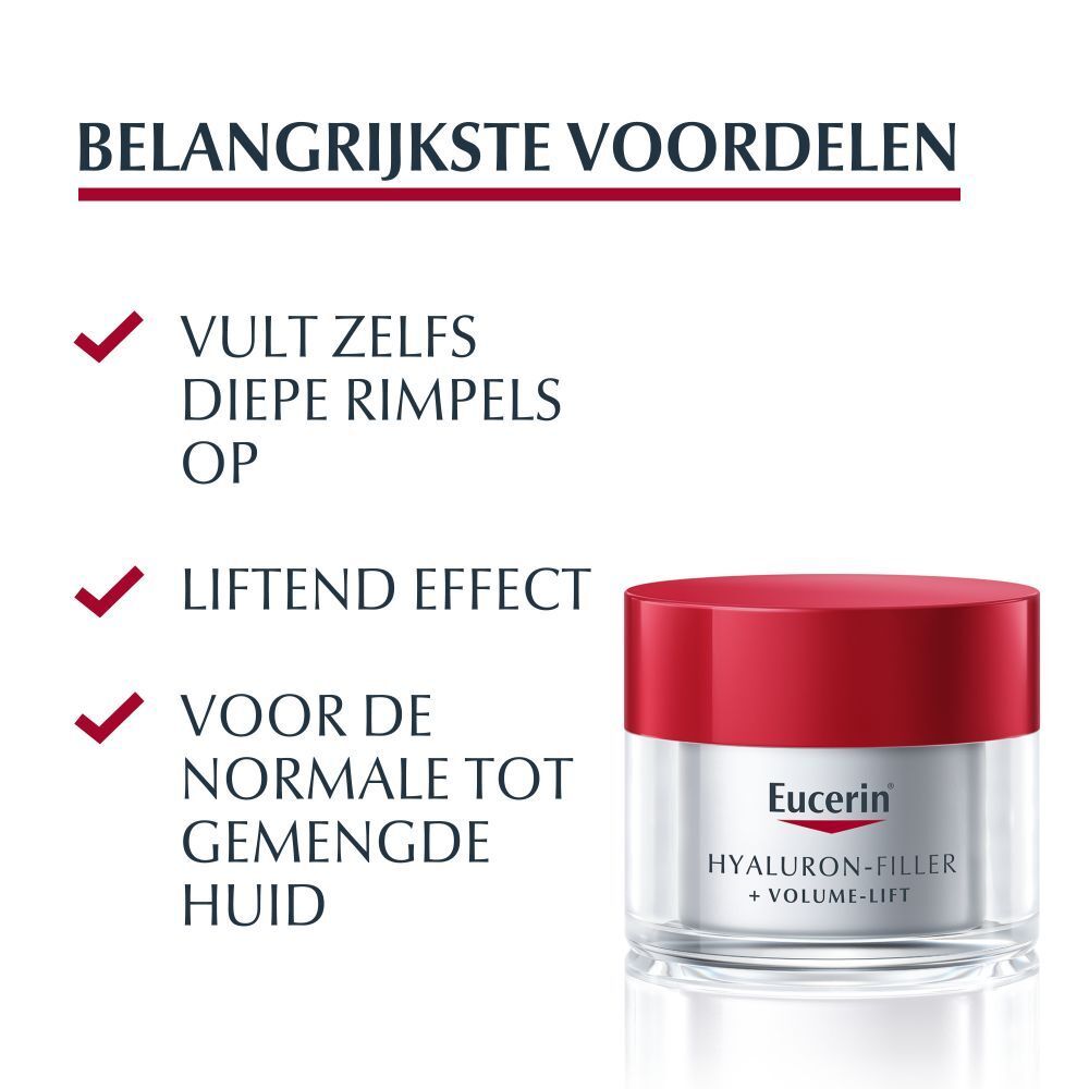 Voordelen: vult rimpels op, liftend effect, voor normale tot gemengde huid. Crèmepot.