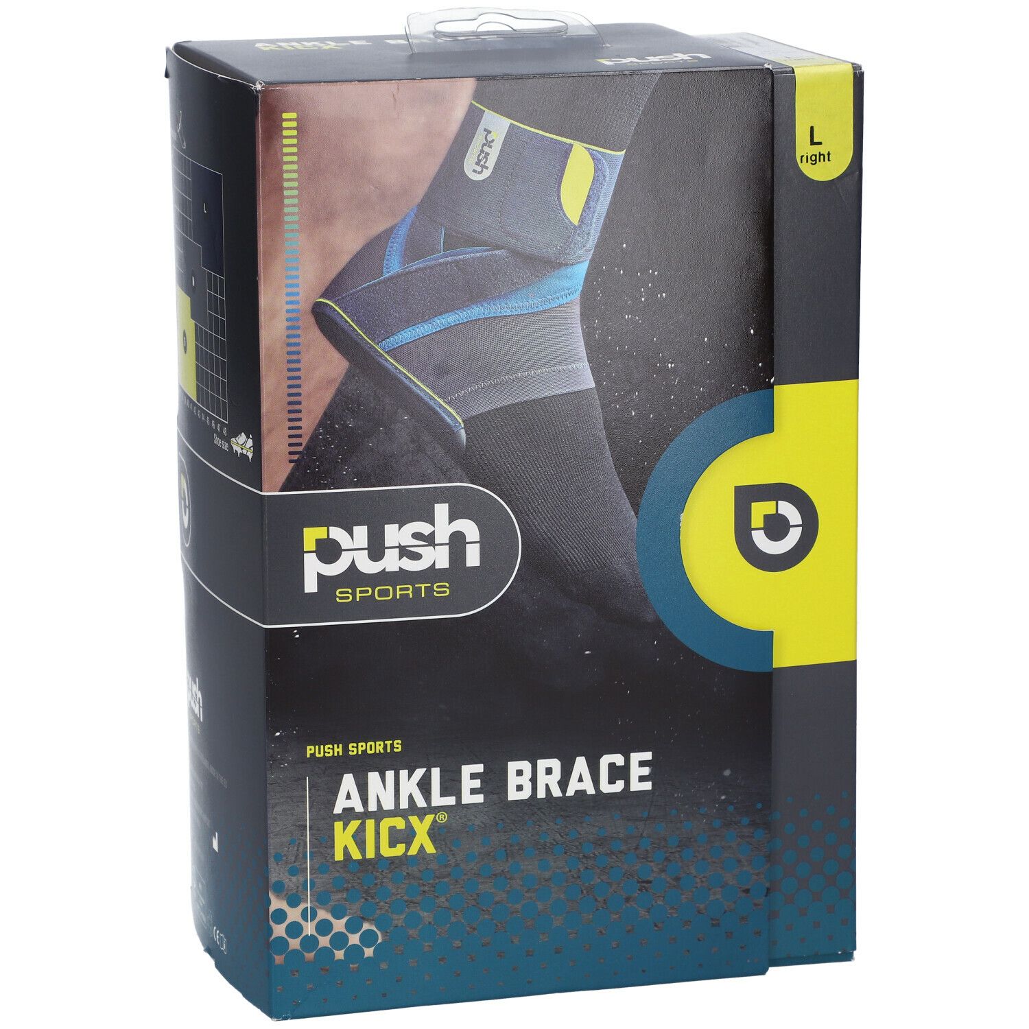push Sports Ankle Brace Kicx Chevillère Droite Large 34,5 39,5 cm 1