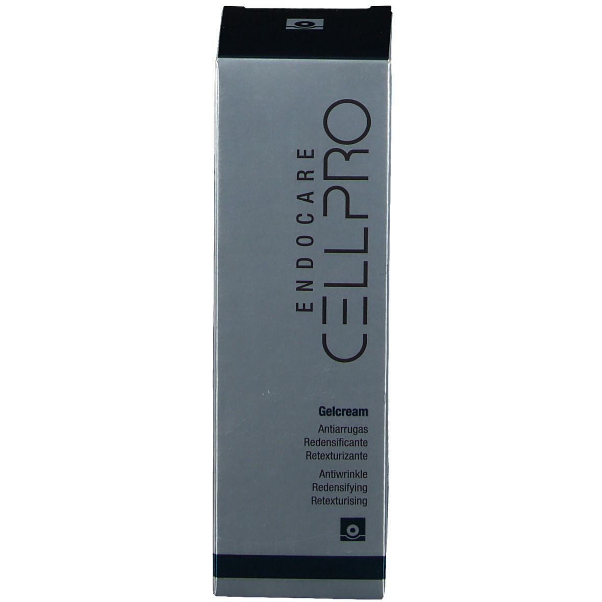 Schachtel mit Aufschrift ENDOCARE CELL PRO. Gelcream. Text in mehreren Sprachen.