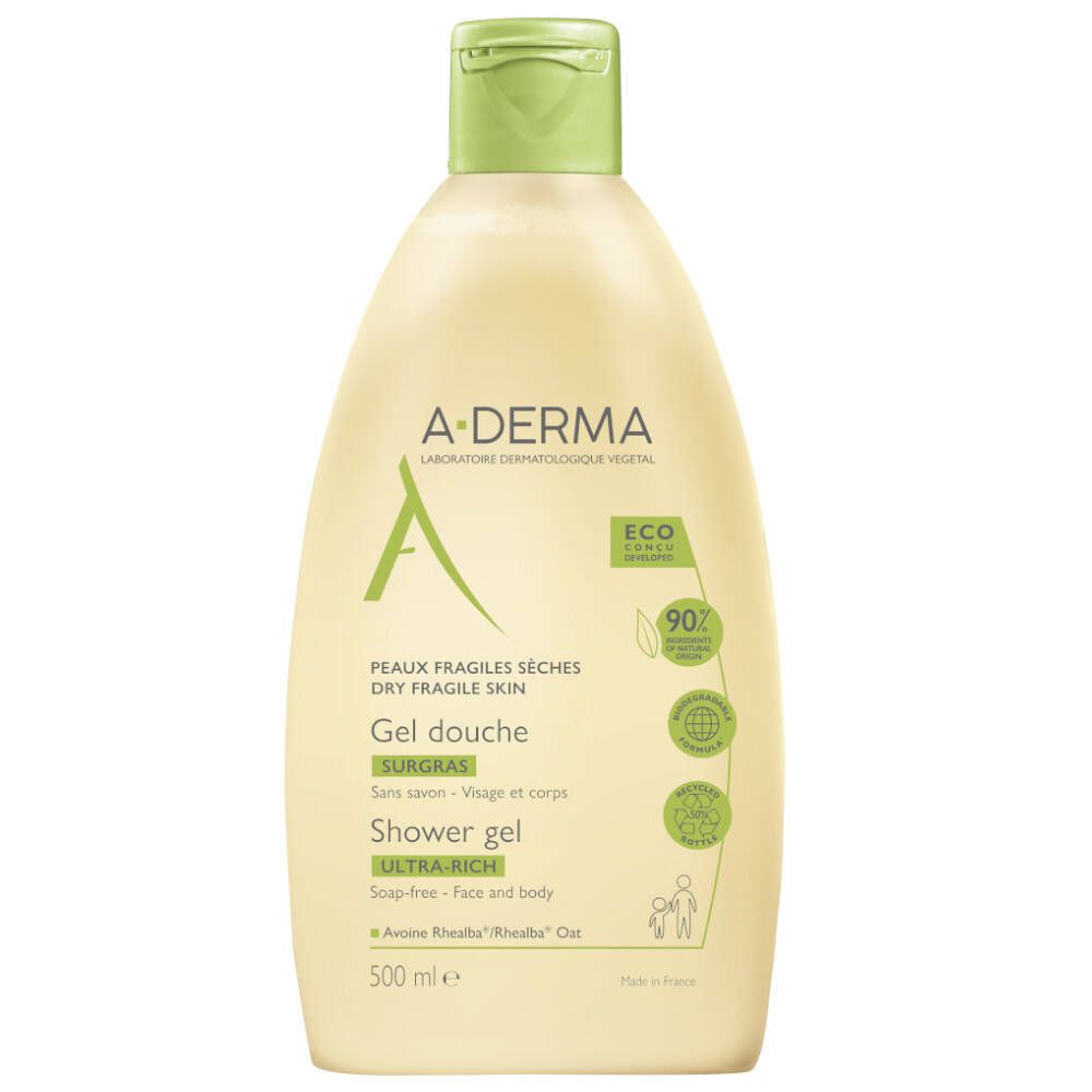A-Derma Essentiële Verzorgingen Overvette Douchegel | Fragiele droge huid 500