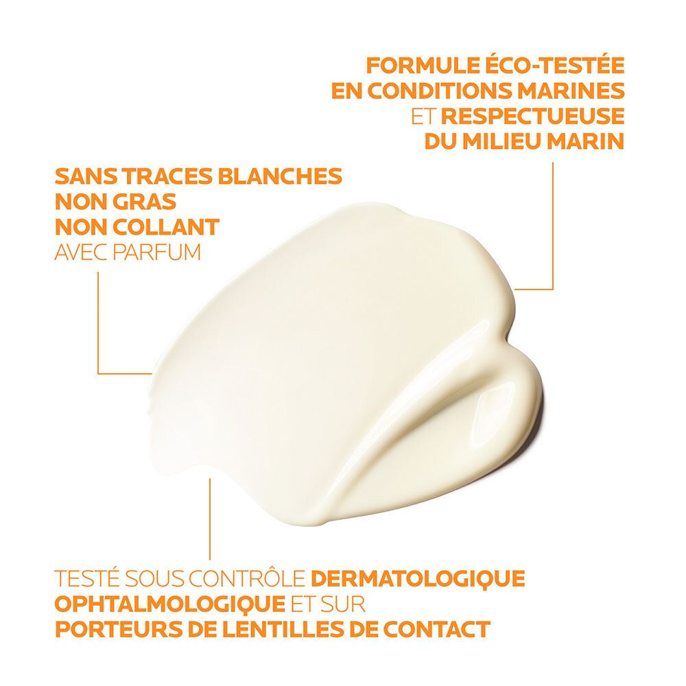 Wit product op witte achtergrond. Tekst: Zonder witte sporen, niet vet, niet plakkerig.