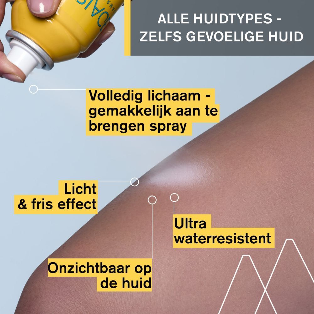 Uriage Bariésun spray op de huid. Makkelijk, fris, onzichtbaar.
