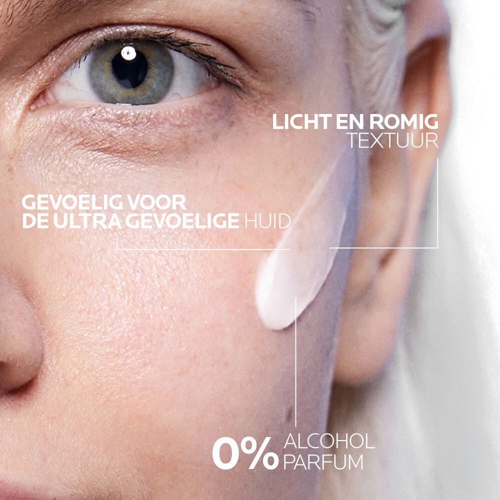 Achterkant van de tube. Tekst: 40 ml/39 g. Tekst: Herstelt en beschermt de huidbarrière. 0% alcohol.