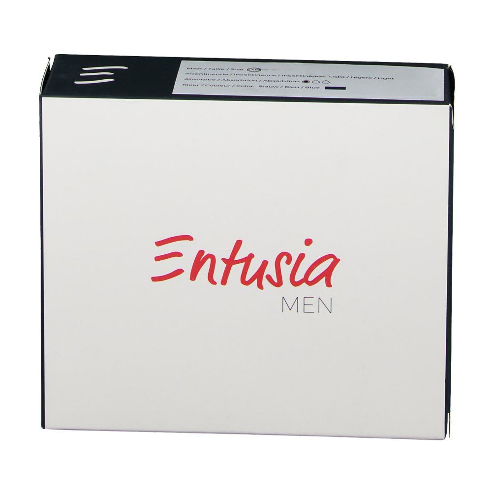 Emballage pour sous-vêtements. Blanc avec inscription rouge : Entusia MEN.