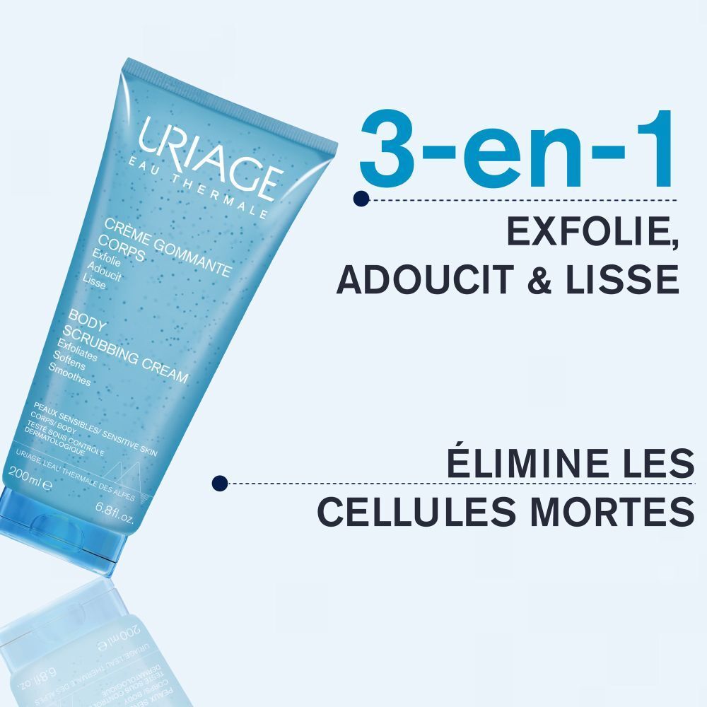 Uriage Crème Gommante. Texte: Billes de silice naturelles, Gluconolactone, Eau Thermale d'Uriage.