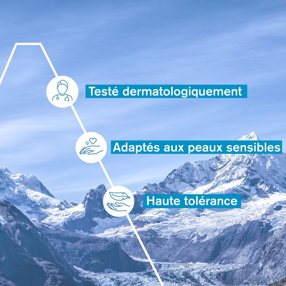 Uriage Crème Gommante Corps. Trois produits: gommage, huile nettoyante, lotion. Tube bleu.