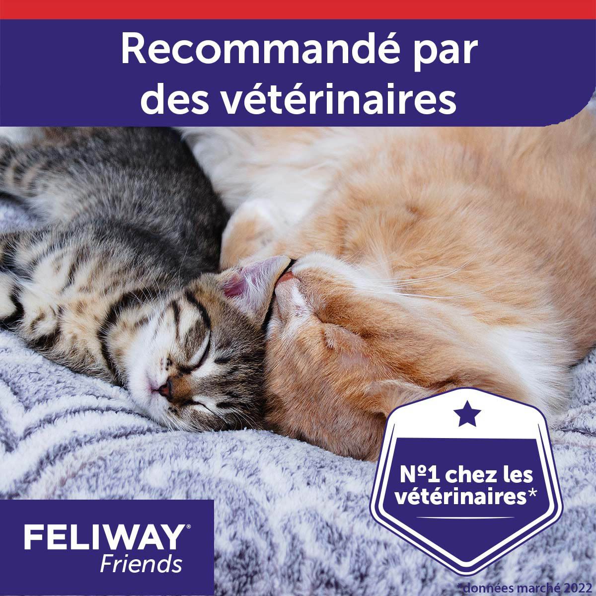 FELIWAY® FRIENDS, 3 recharges. Aide à réduire les tensions entre les chats. Happy Cats.