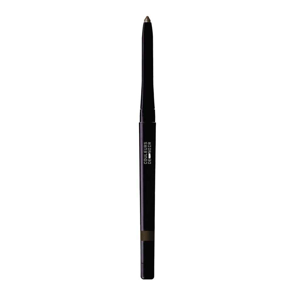 Crayon à sourcils et emballage. Inscription : STYLO SOURCILS WR 02. les couleurs de noir.