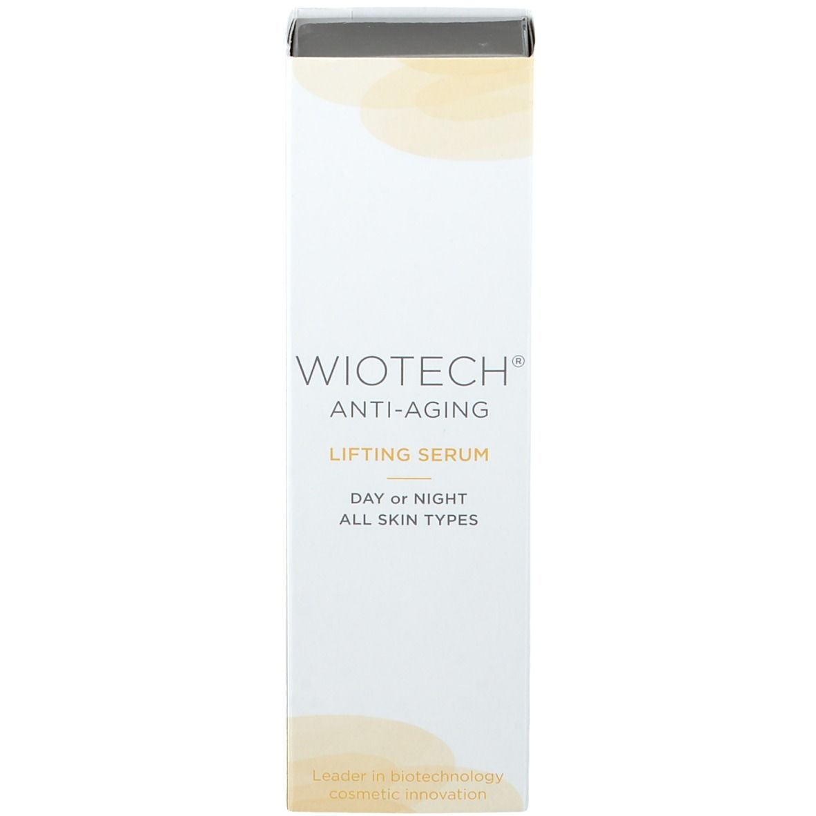 Produktverpackung. Beschriftung: WIOTECH ANTI-AGING LIFTING SERUM. Für alle Hauttypen.