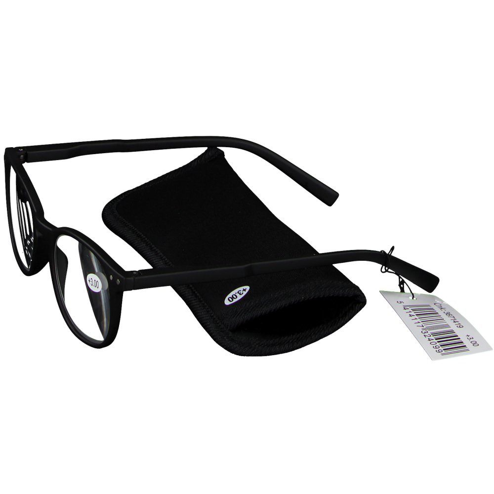 pharmaGLASSES® Lunettes de lecture Roma Noir +3,00 1 pc(s) Lunettes view 2