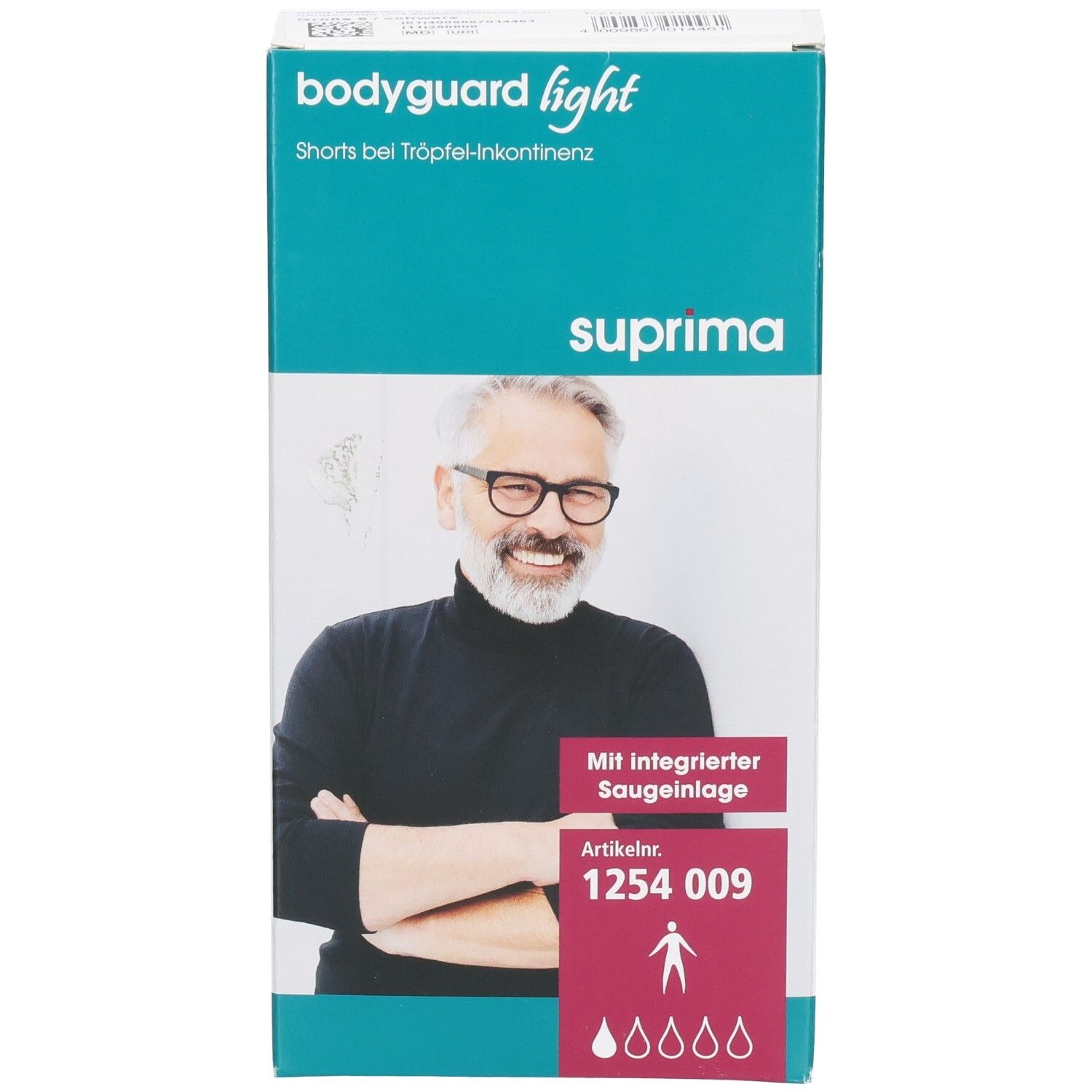 Supima Bodyguard light Hose bei Tröpfel-Inkontinenz. Mit integrierter Saugeinlage.