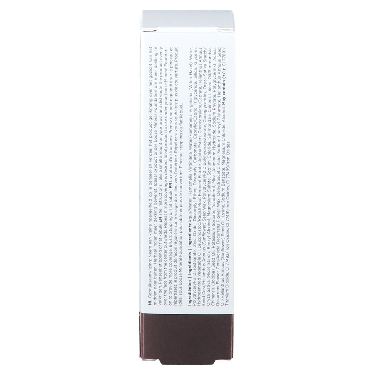 Verpackung Cent Pur Cent. Seite mit Inhaltsstoffen und Anwendungshinweisen in Niederländisch.