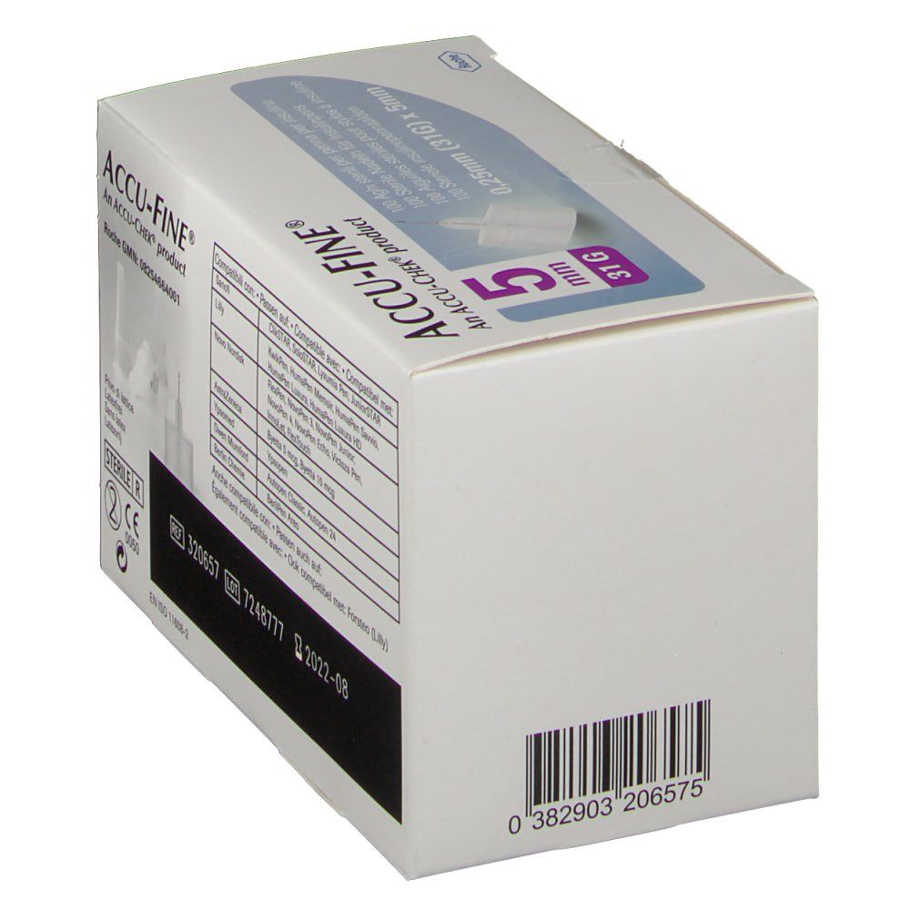 Packung mit 100 sterilen 5mm 31G Insulin-Pen-Nadeln.