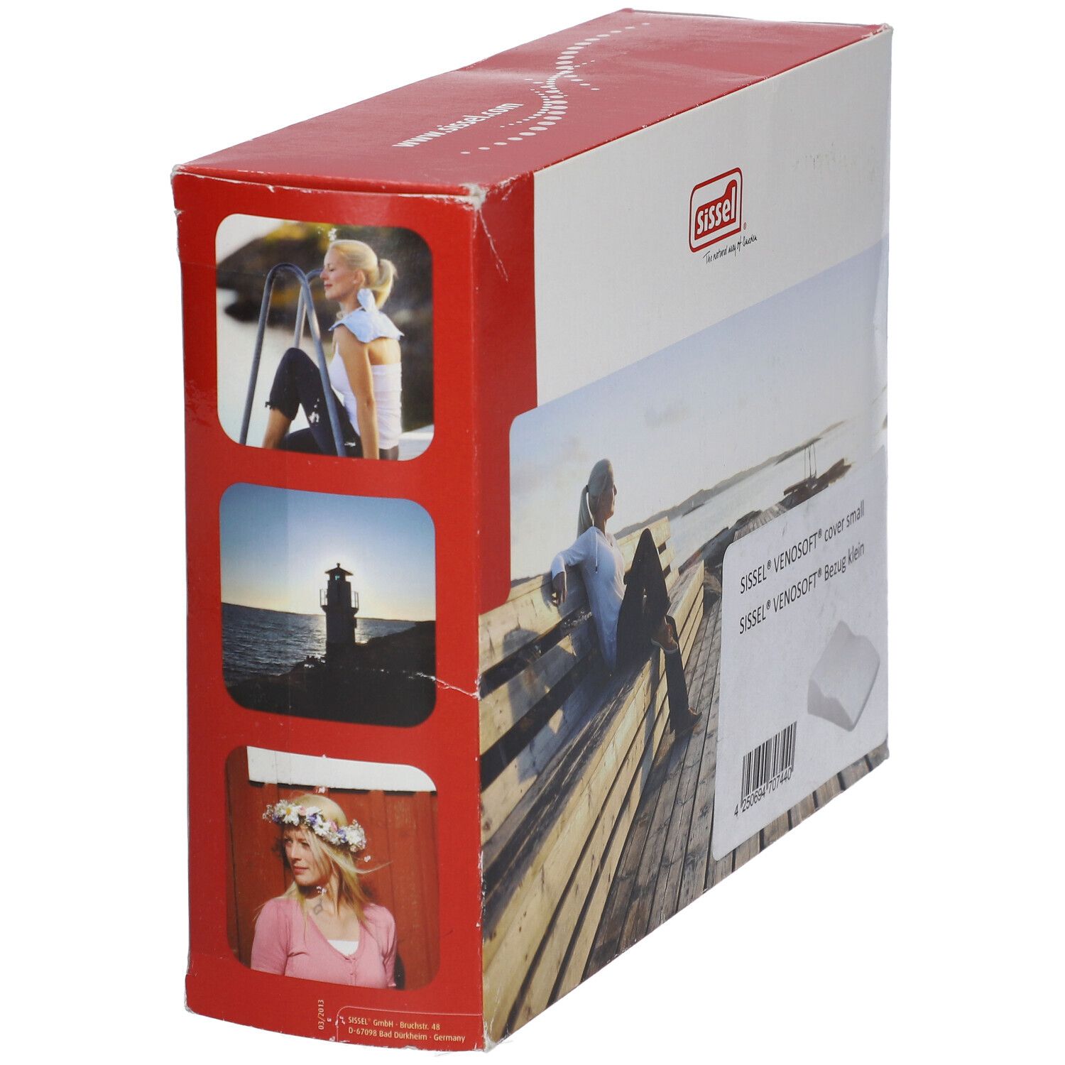 Sissel Vensoft Kissenverpackung mit Produktbildern und Logo.