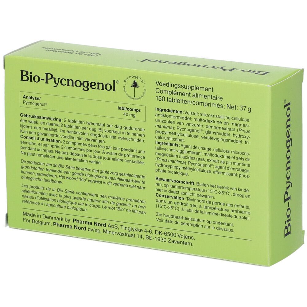 Groene doos "Bio-Pycnogenol". Franse tekst. 120+30 gratis.