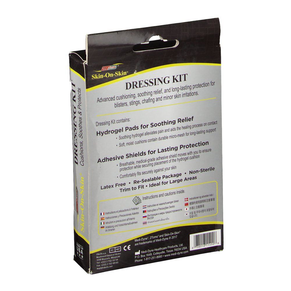 MEDI-DYNE™ 2Toms® Skin-On-Skin® Dressing Kit für Blasen, Schlürfwunden und Stiche
