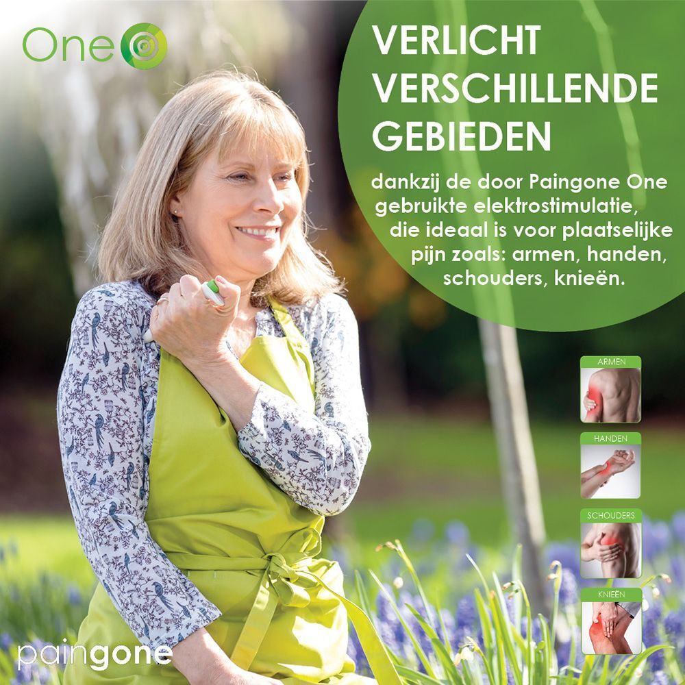 Witte pen met groene accenten. Afmetingen: 13 cm lang, 3,5 cm breed, 43 g. Merk "One".