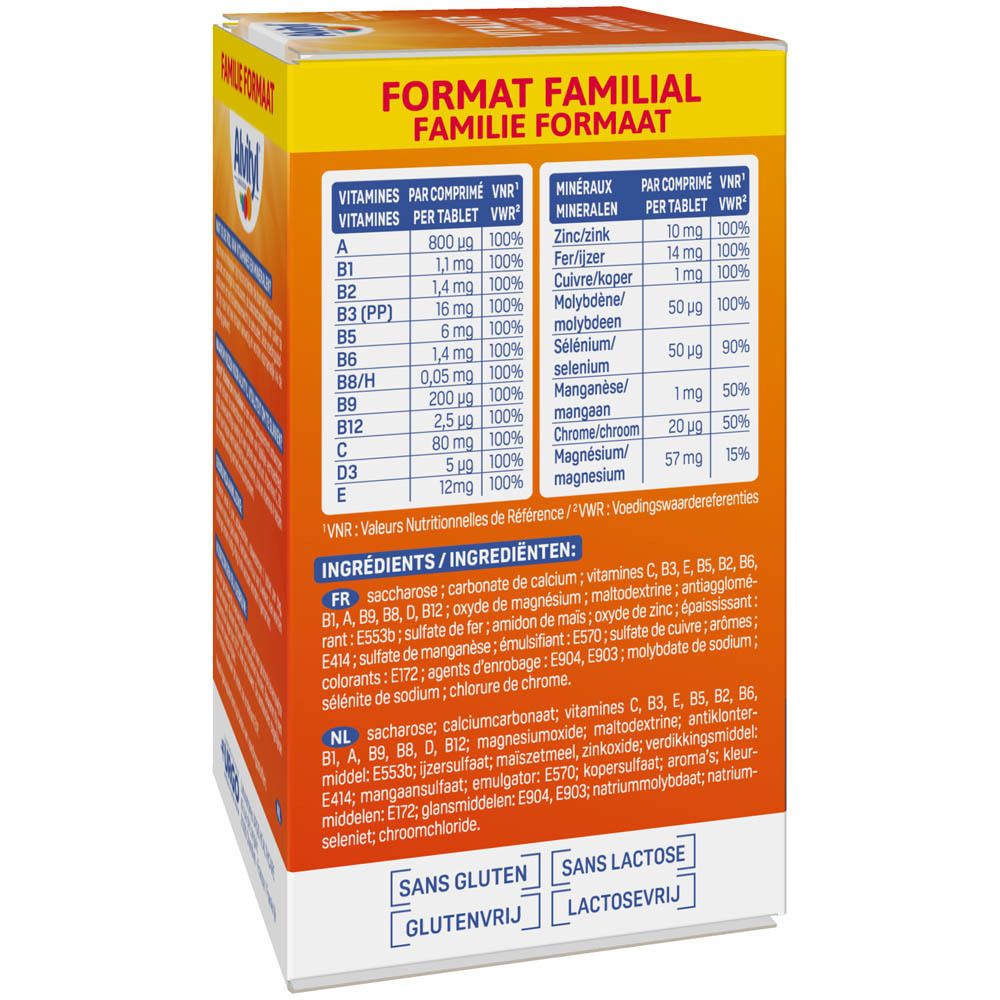 Boîte Alvityl Vitalité. Contient 12 vitamines et 8 minéraux. Pour enfants dès 6 ans.