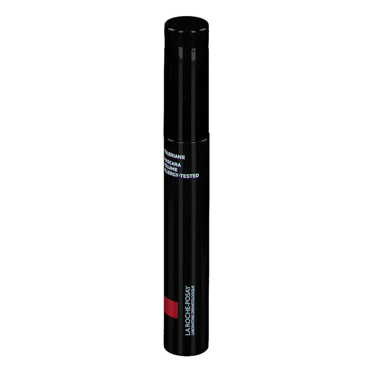 Tube de mascara noir. Texte: Tolériane Mascara Volume, Allergy-Tested. Marque: La Roche-Posay.