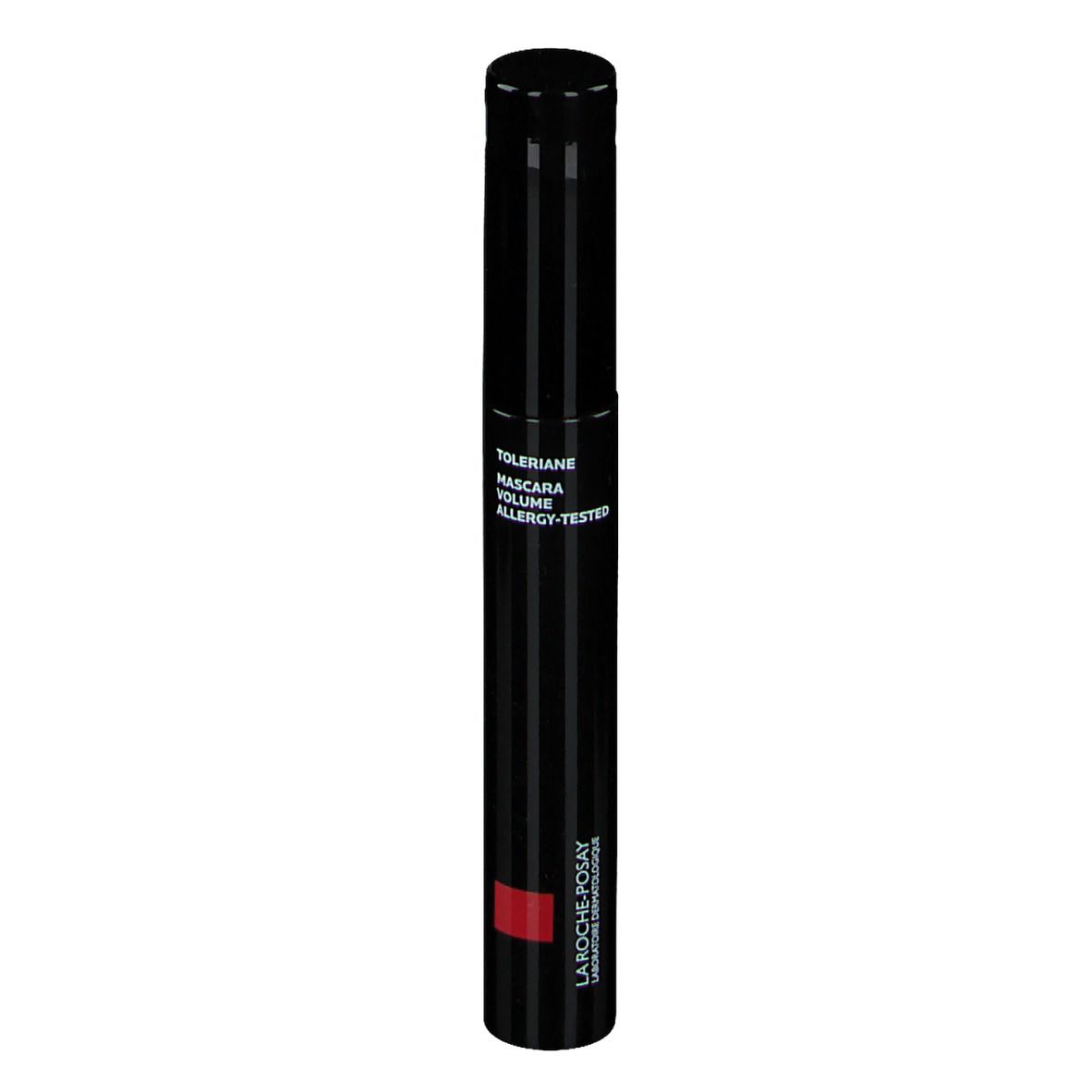 Tube de mascara noir. Texte: Tolériane Mascara Volume, Allergy-Tested. Marque: La Roche-Posay.