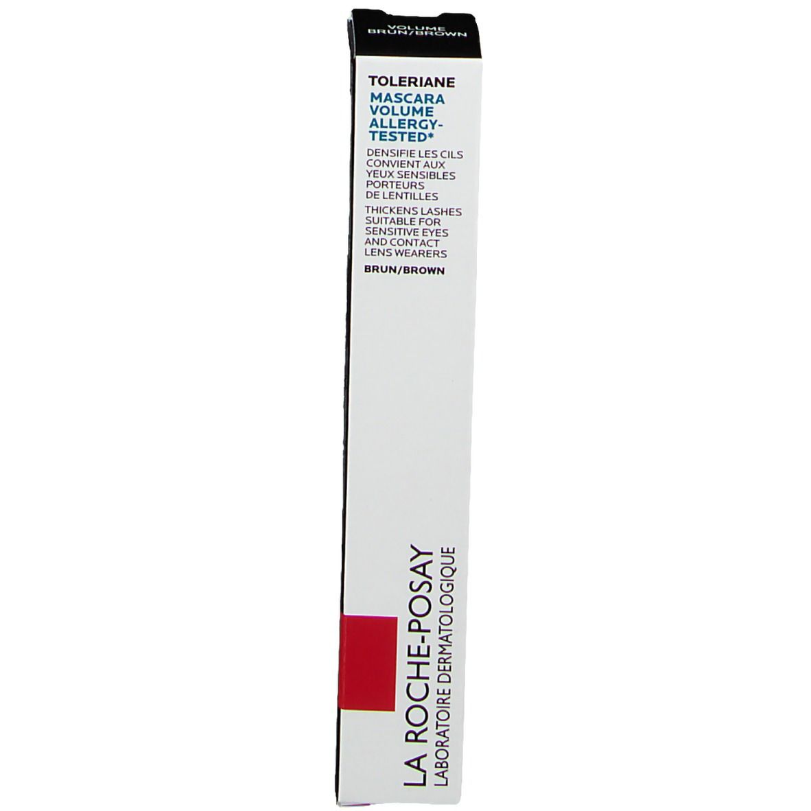 Emballage. Texte: Tolériane Mascara Volume, Allergy-Tested. Marque: La Roche-Posay.