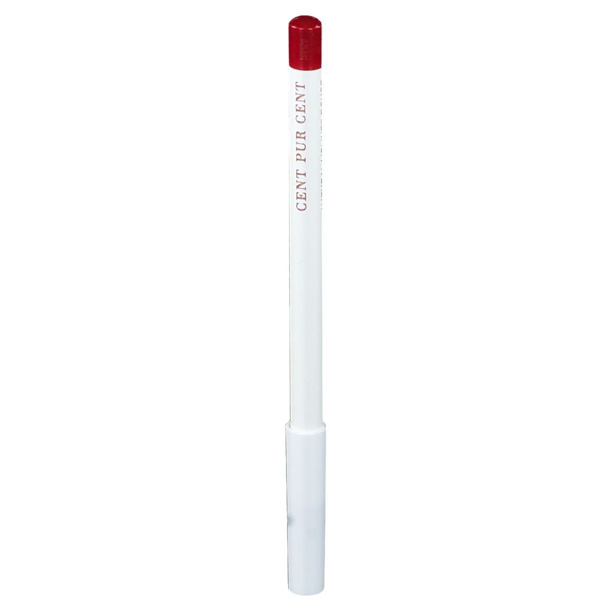 Witte lipliner met rode punt. Opschrift: CENT PUR CENT.