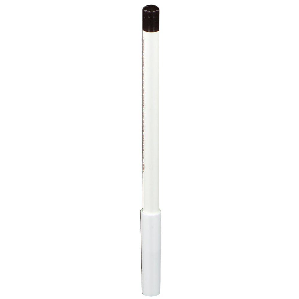 Crayon khôl blanc avec pointe marron.