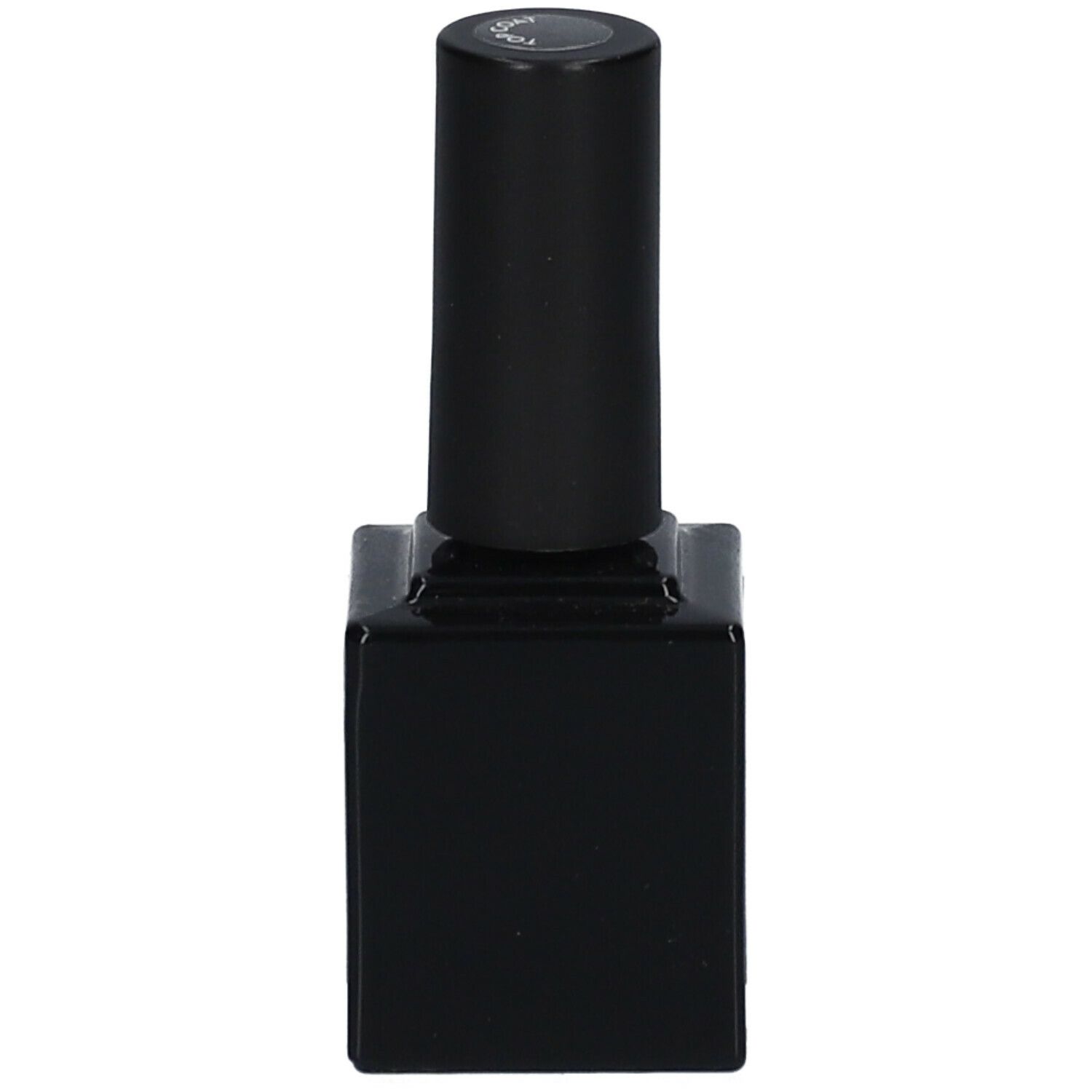 Flacon noir avec bouchon noir. Aucune inscription visible.