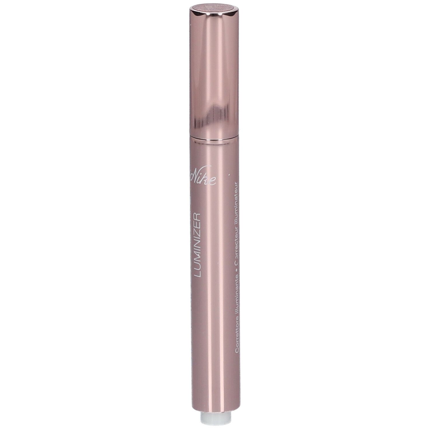Rosafarbener Stift mit silberner Spitze und Kappe. Schriftzug: LUMINIZER.