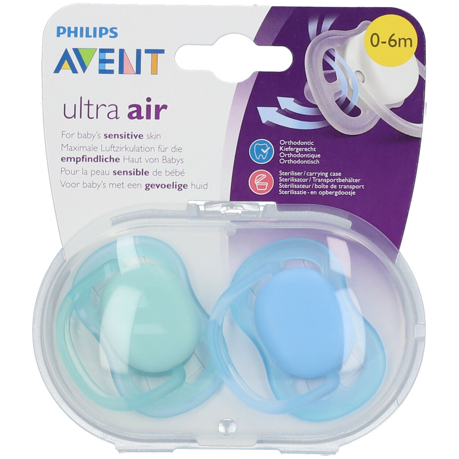Avent Ultra Air Mix Silikon Schnuller 0-6 Monate (Farbe nicht wählbar)
