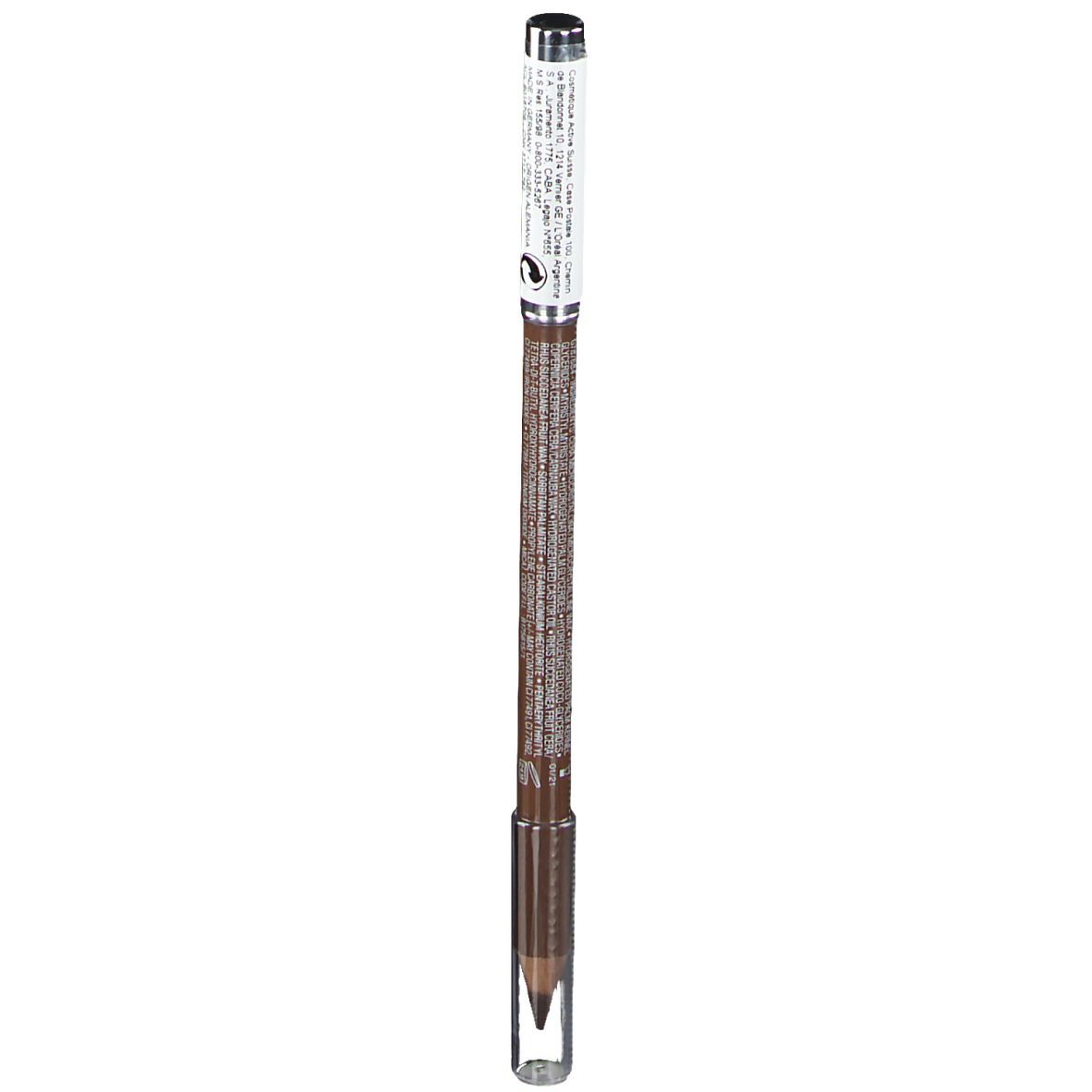 Crayon à sourcils, marron. Avec brosse et capuchon transparent.
