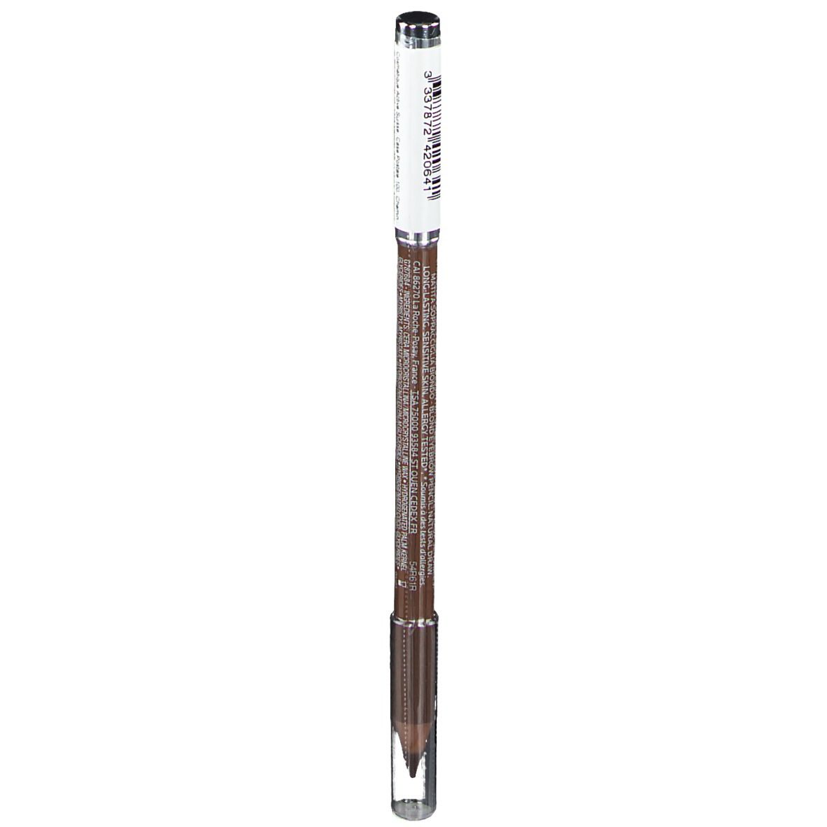 Crayon à sourcils, marron. Avec brosse et capuchon transparent.