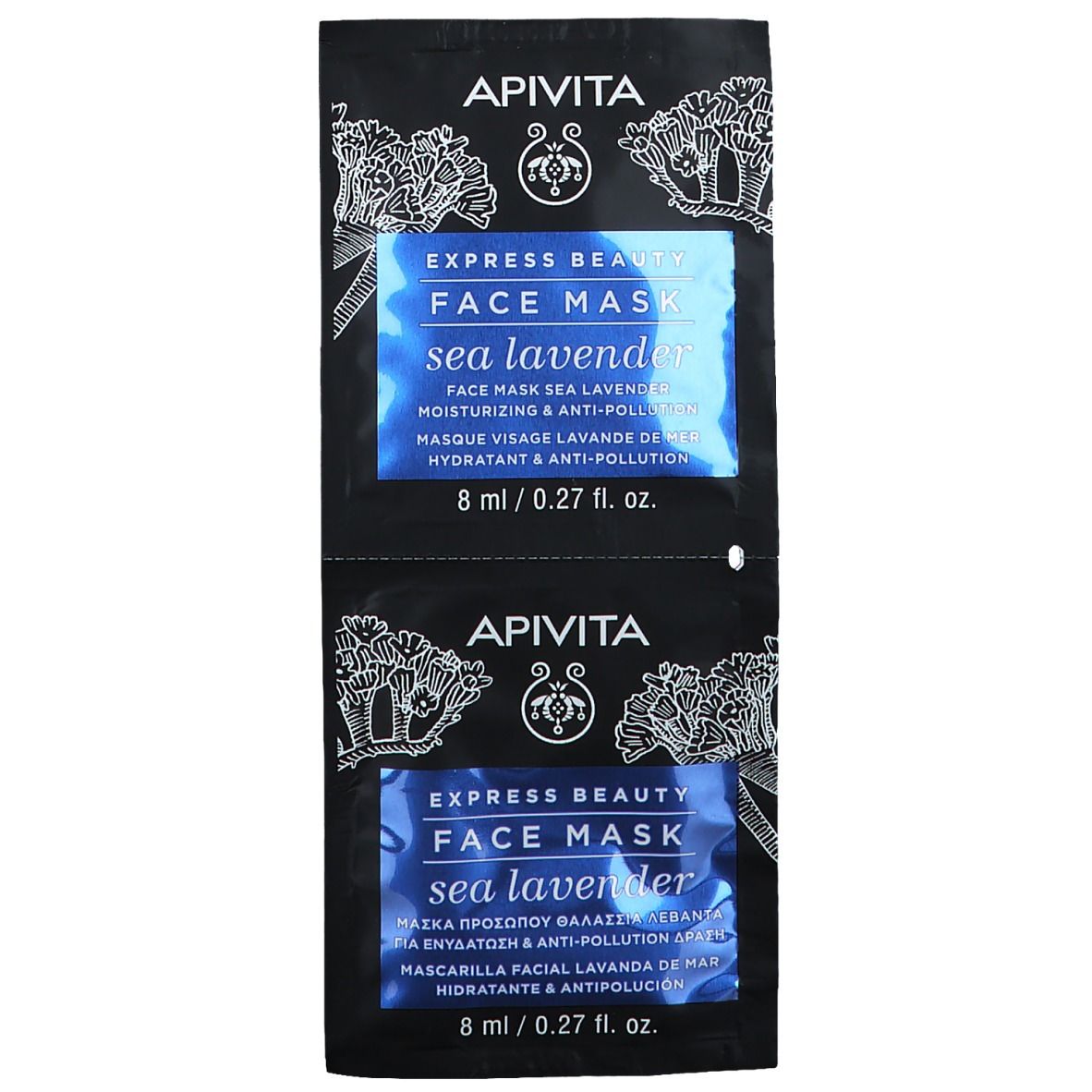 Apivita Express Beauty Masque Visage Hydratant & Anti-Pollution avec Lavande de mer
