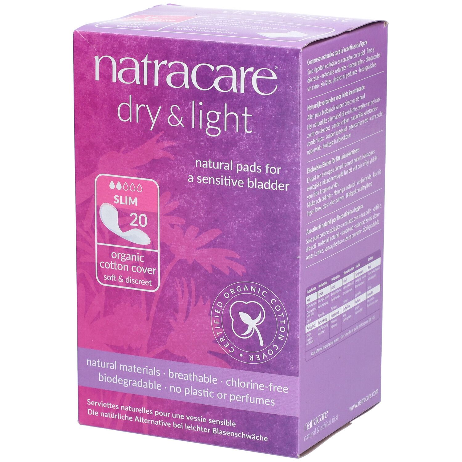 Natracare® Dry & Light Serviettes urinaires Slim