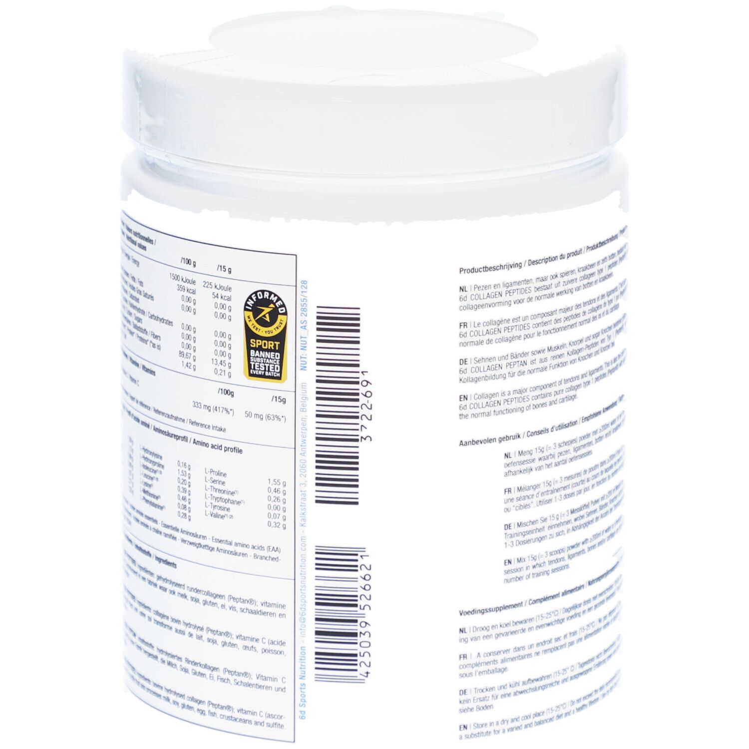 6D Sports Nutrition Collagen Peptan® 300 g shopapotheke.ch