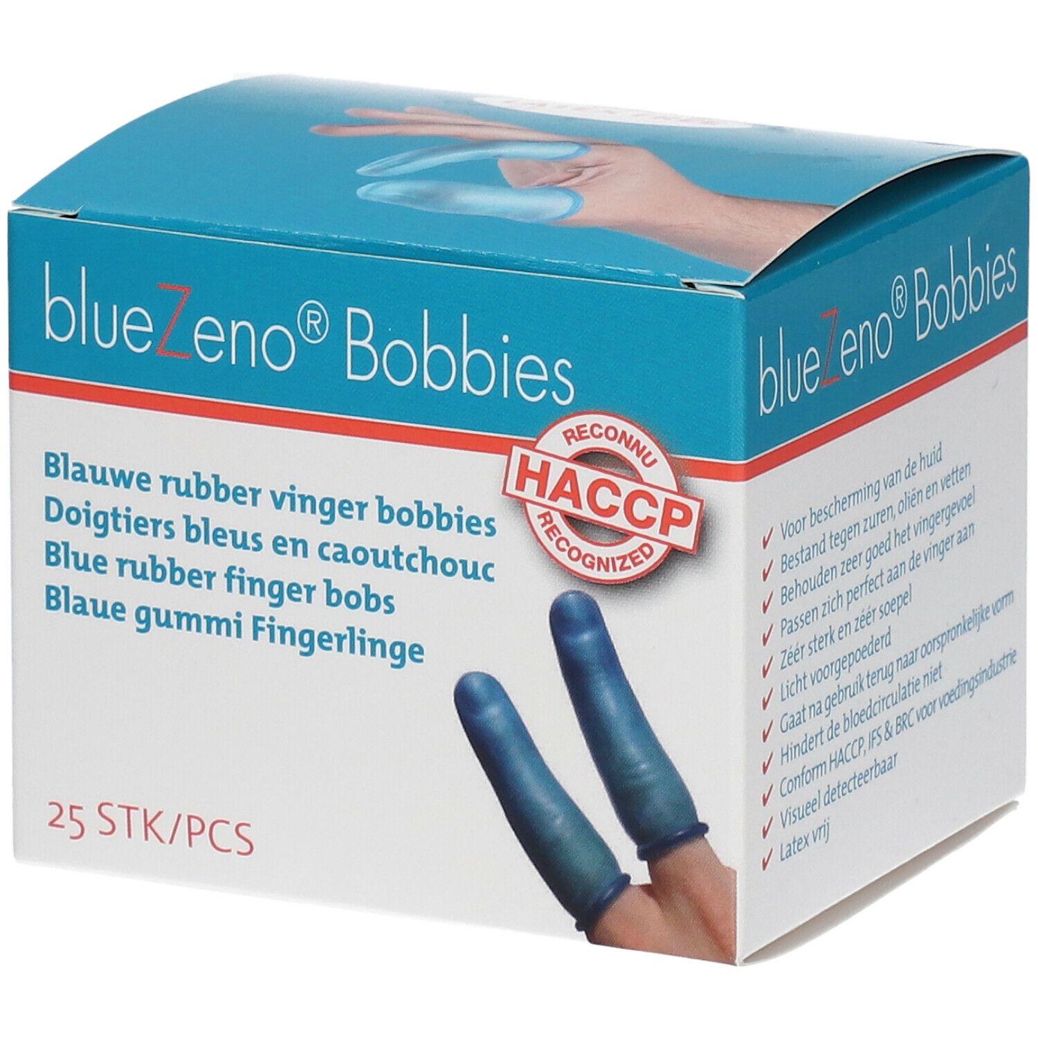BlueZeno® Bobbies Doigtiers bleus en caoutchouc