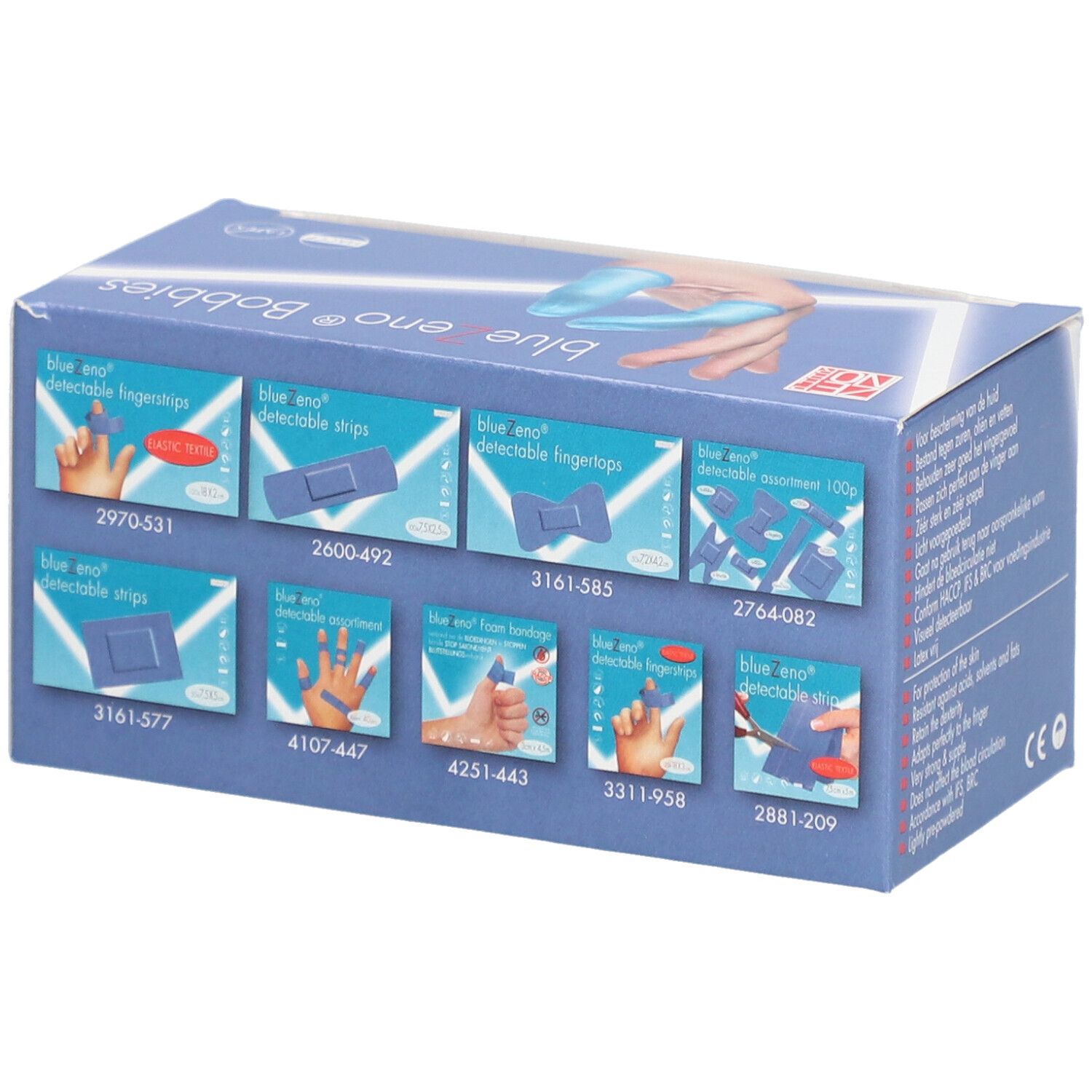 Packung mit 25 blauen Fingerlingen 'blueZeno Bobbies'