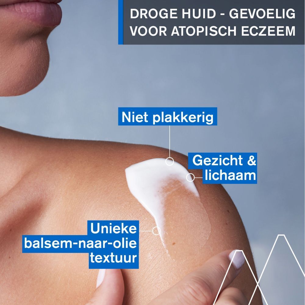 Kind en vrouw. Tekst: Kalmeert vanaf de 1e applicatie. 48u anti-recidief. Klinische studie.