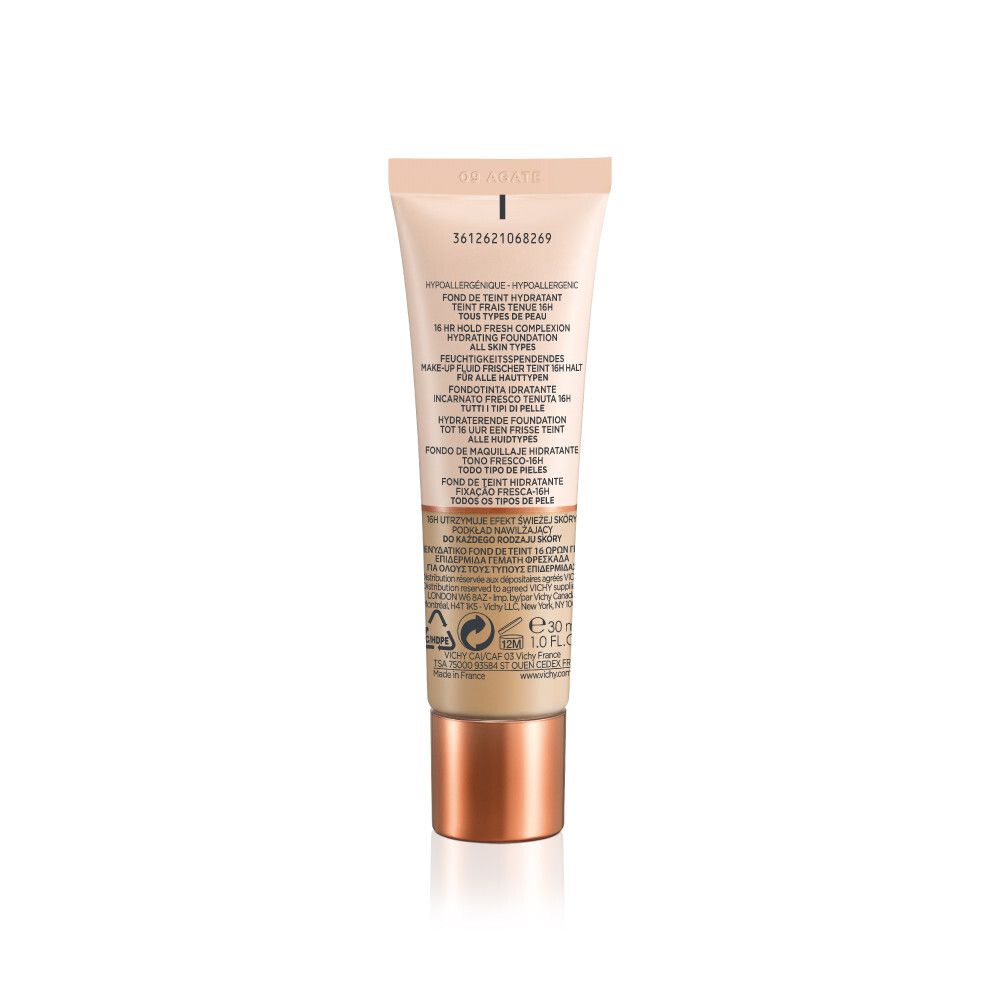 Dos du fond de teint VICHY Minéralblend 09 agate. Informations sur le produit.