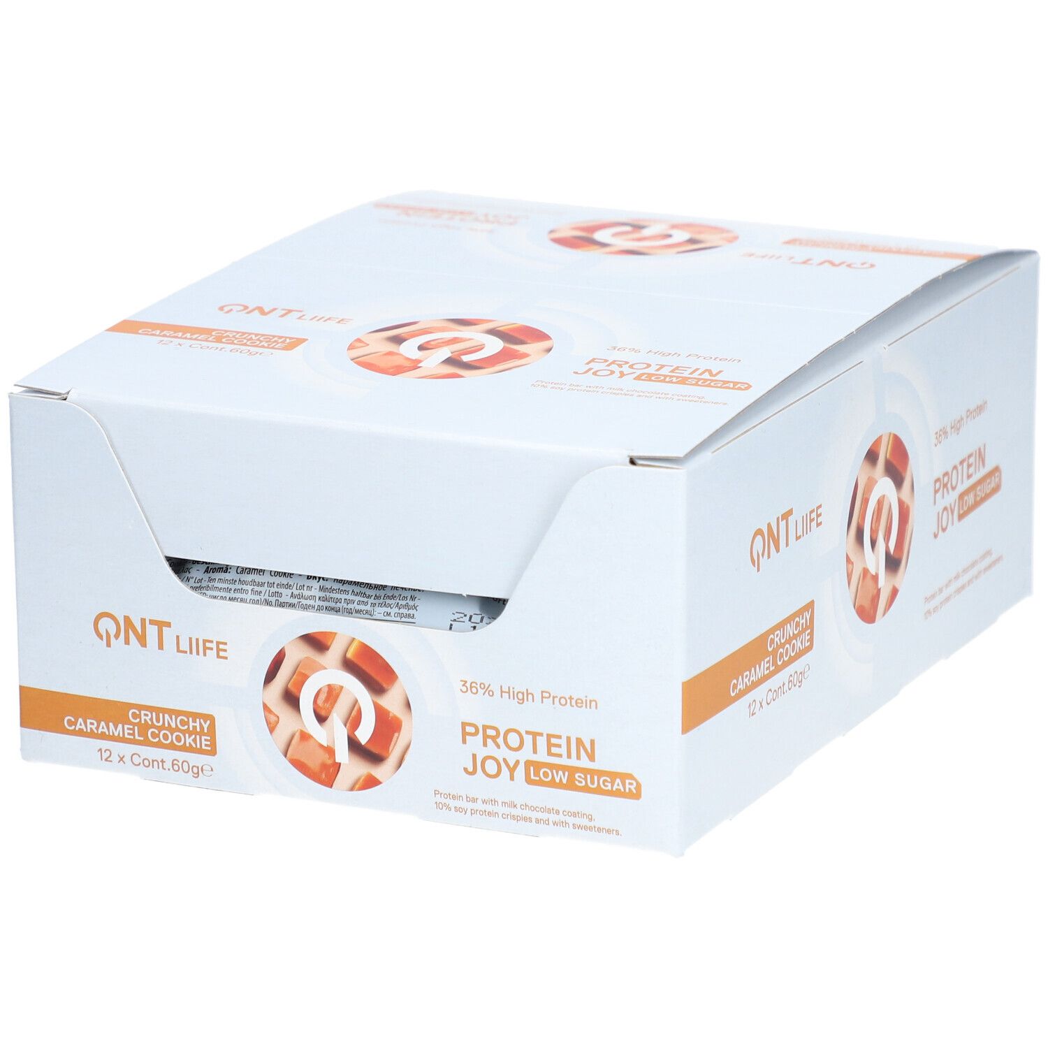 QNT Protein Joy Caramel Cookie Dough 12x60 g Riegel