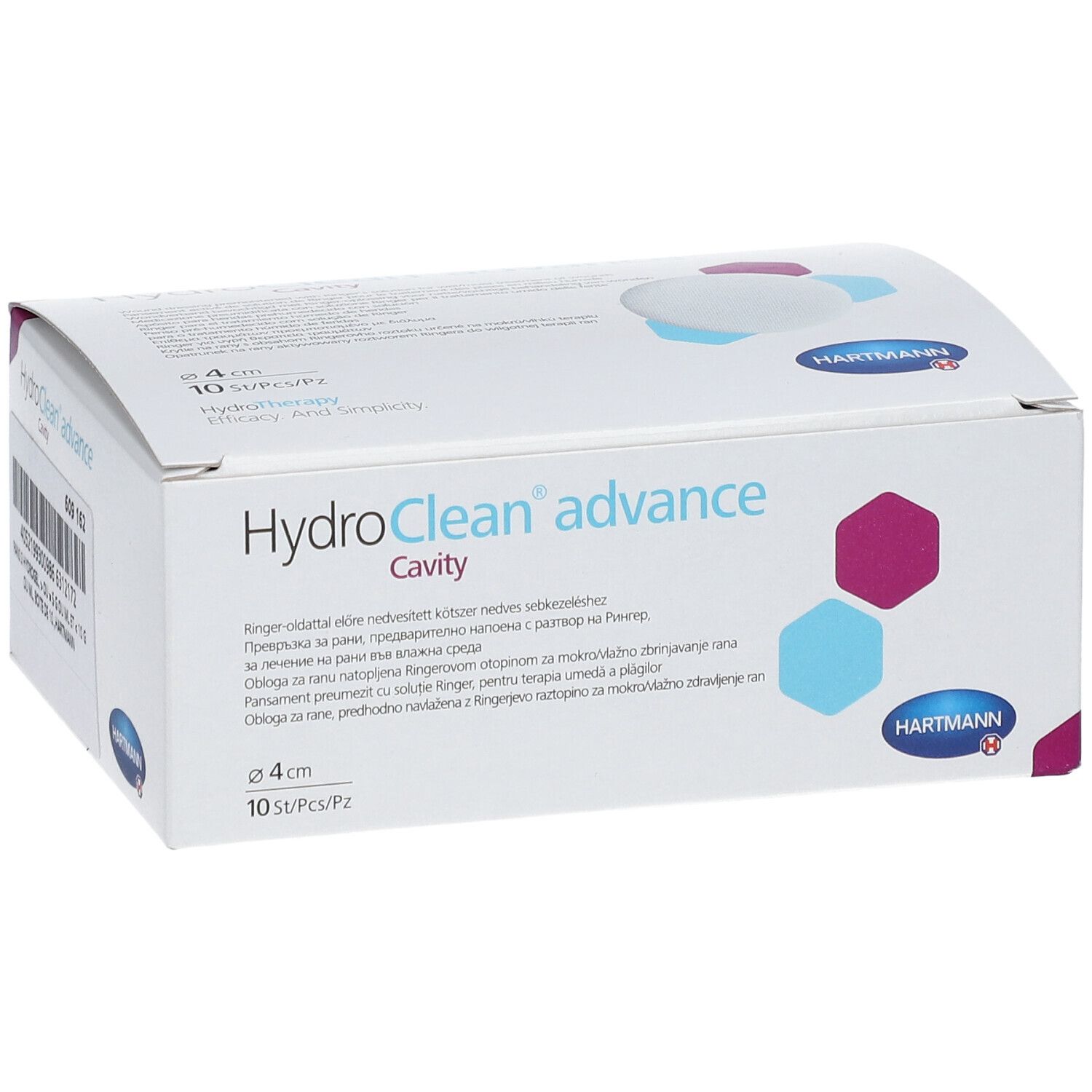 Hartmann HydroClean advance Cavité verpakking. Naam, logo en diameter 4 cm. 10 stuks.