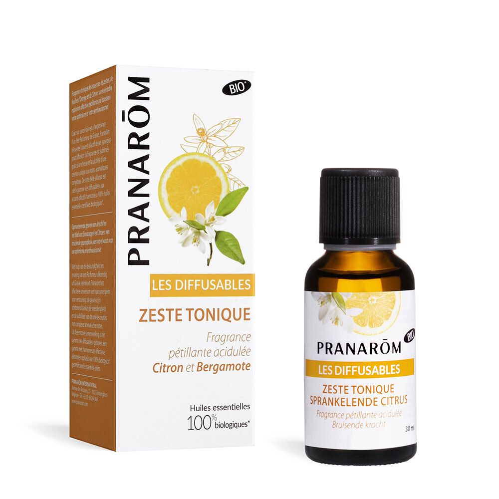 Pranarôm Les Diffusables Zeste Tonique Citron et Bergamote - Fragrance pétillante acidulé
