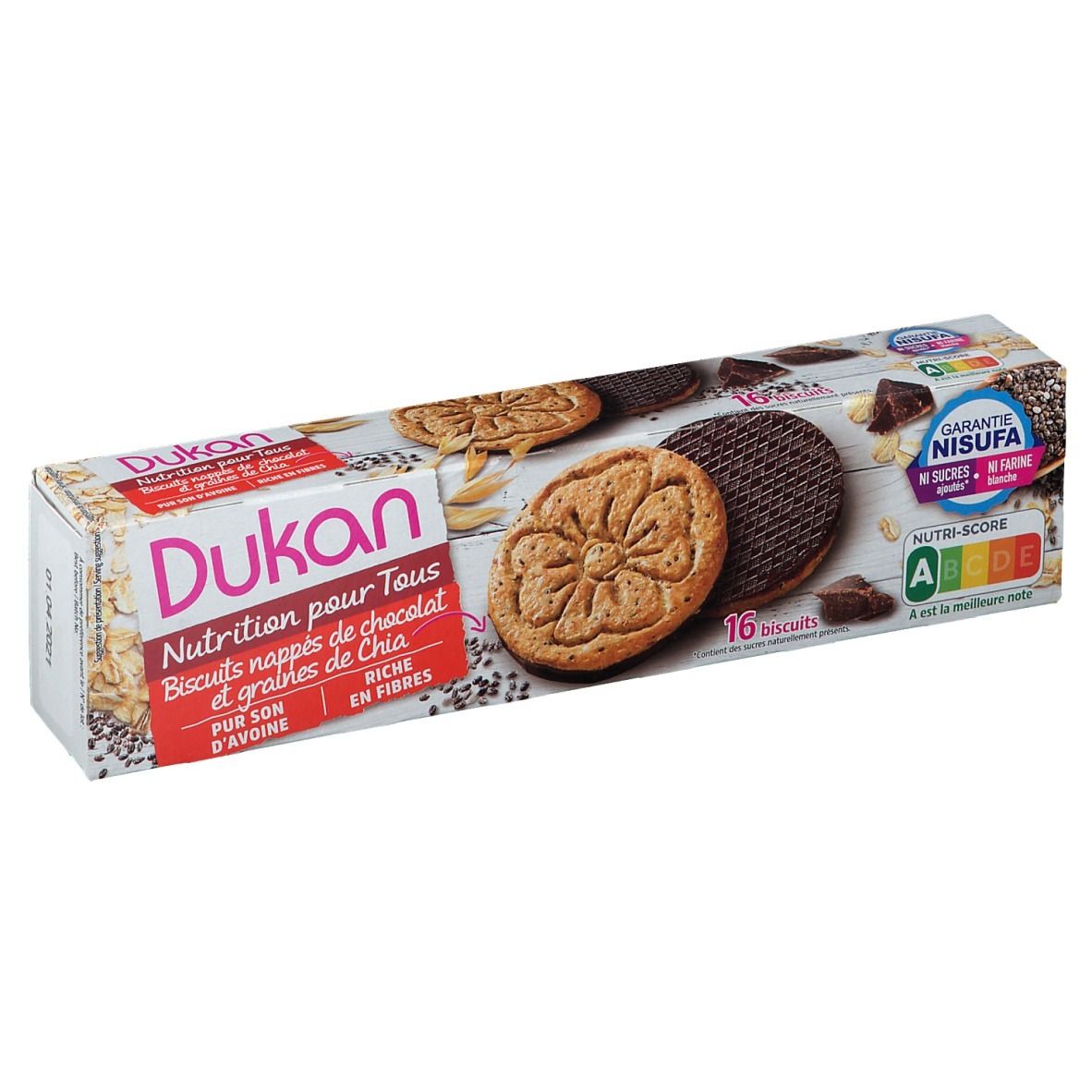 Dukan® Biscuits nappés de chocolat et graines de Chia