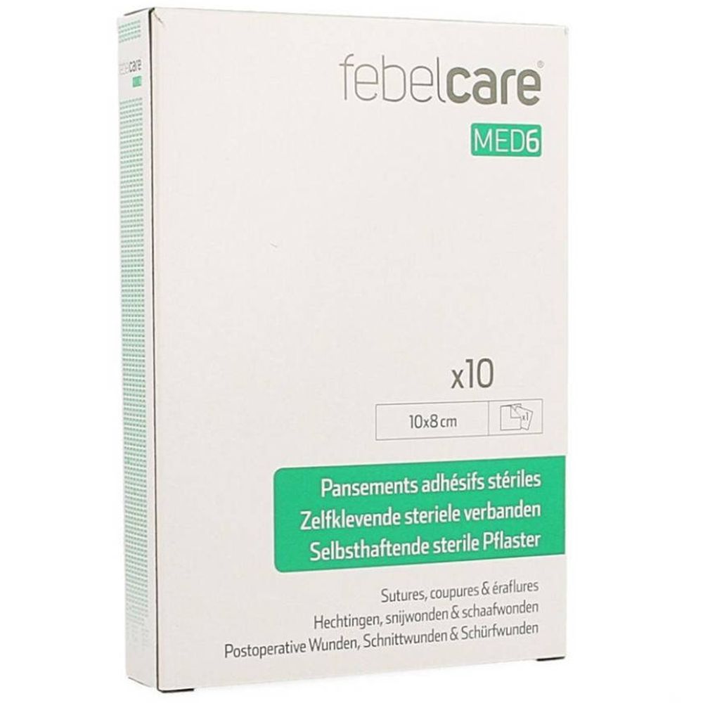 Febelcare® Med6 Pansements adhésifs stériles 10 x 8 cm