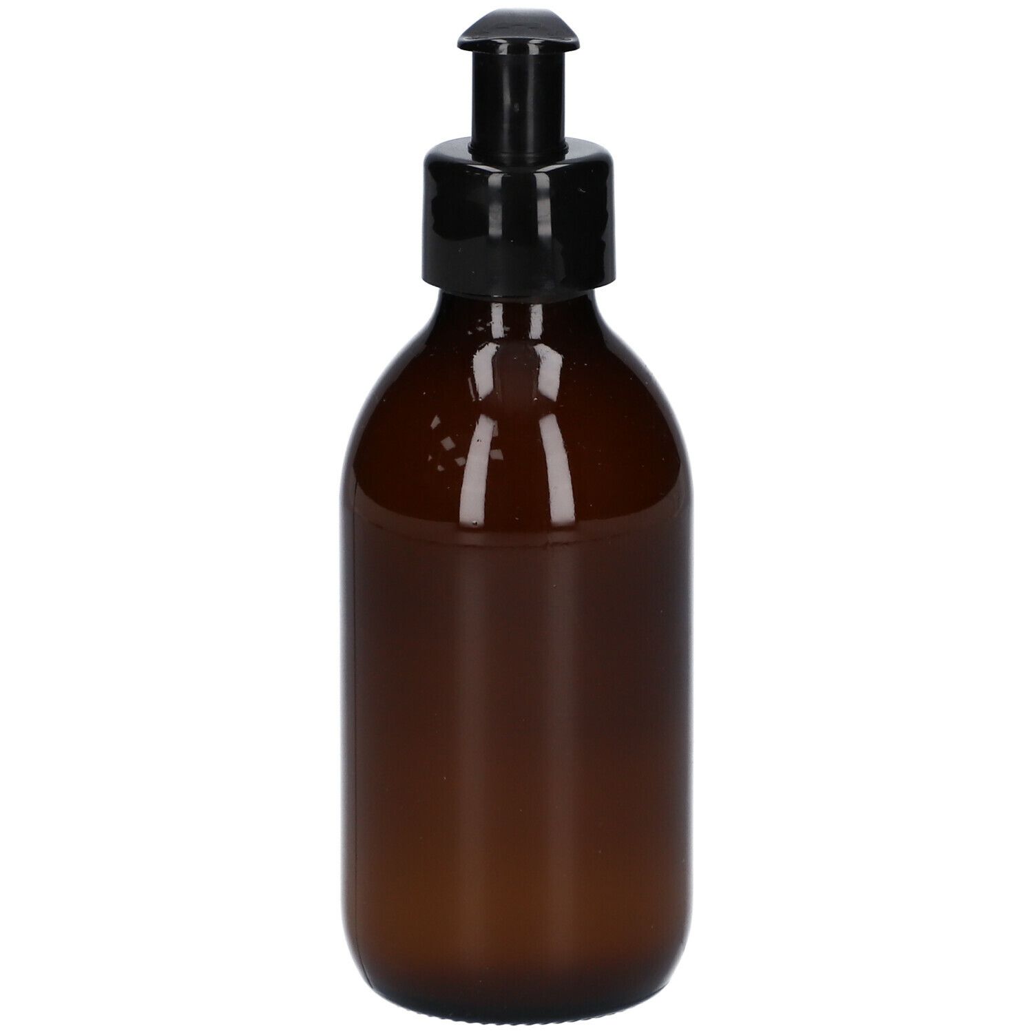 Bruine glazen fles met zwarte pomp. Productnaam: Vivacité(s) de Bach. Geen andere tekst zichtbaar.
