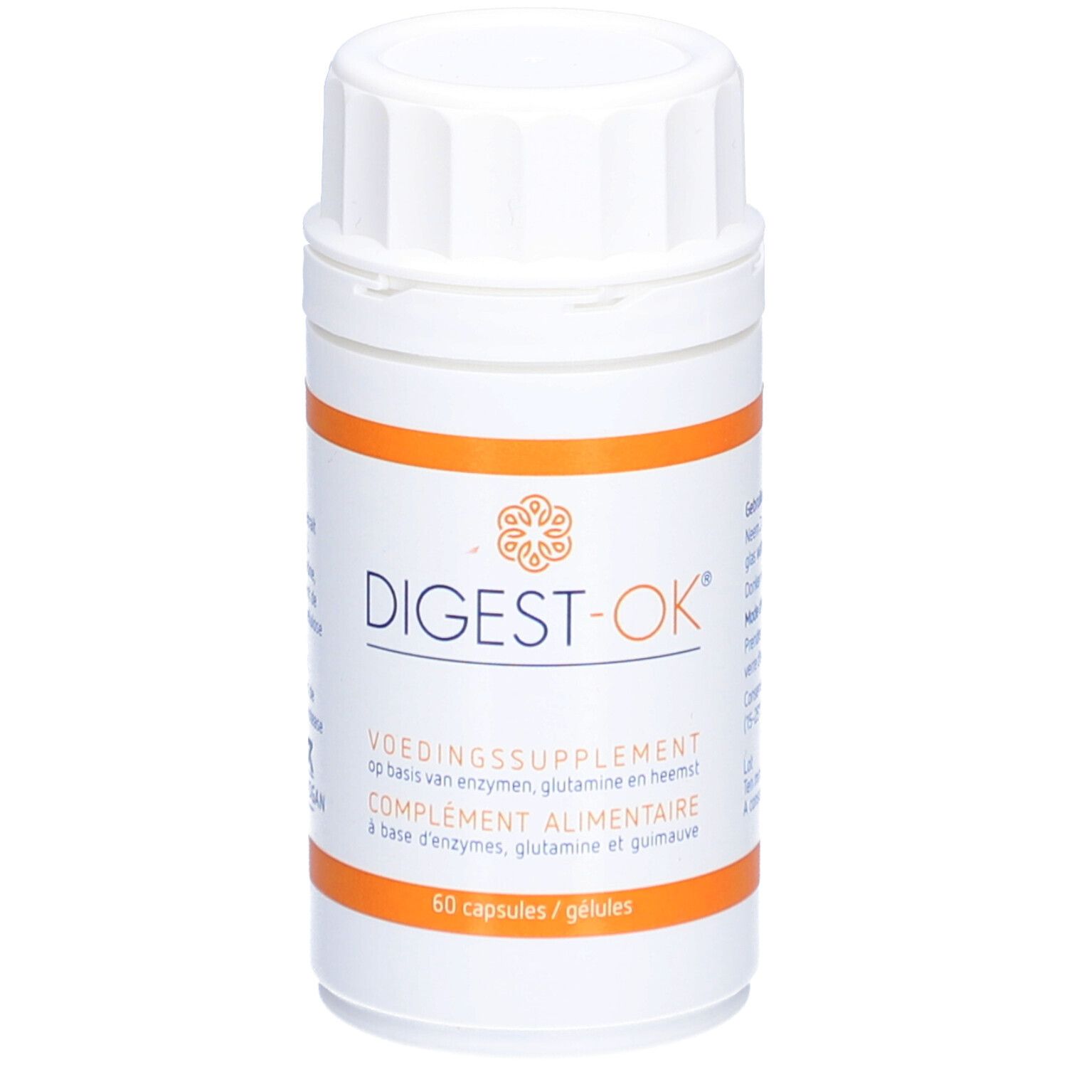 Digest-OK | Enzymen, lactase & glutamine Spijsvertering lactose-intolerantie 60 Capsules