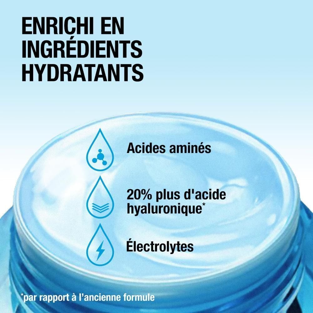 Neutrogena Hydro Boost Crème Gel. Emballage bleu. Texte.