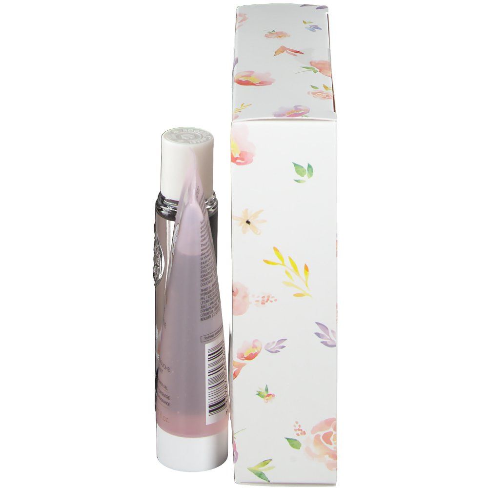 Emballage de coffret cadeau floral. Contient un flacon et un tube. Marque ROGER & GALLET.
