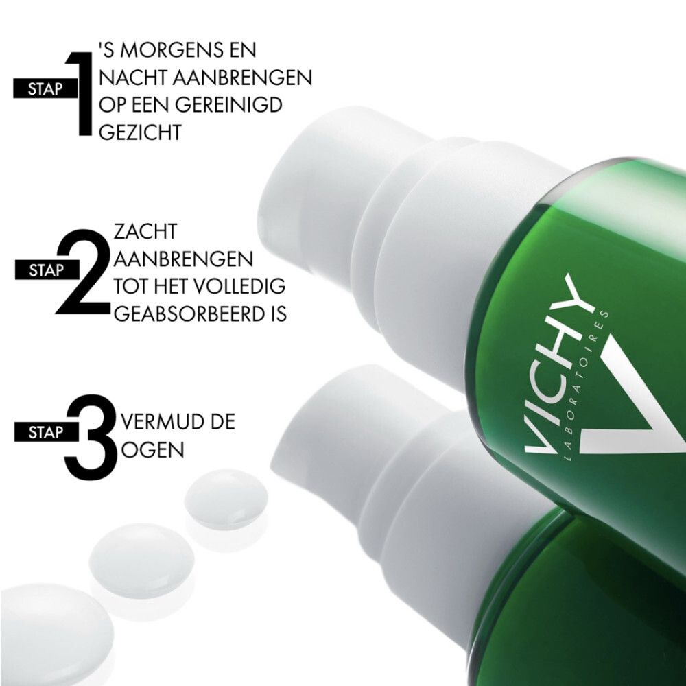 Toepassingsstappen. 1. 's ochtends en 's avonds aanbrengen. 2. Zachtjes inmasseren. 3. Ogen vermijden.